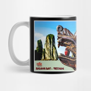 Halong Bay Vietnam Travel and Tourism Dragon Advertising Print Mug